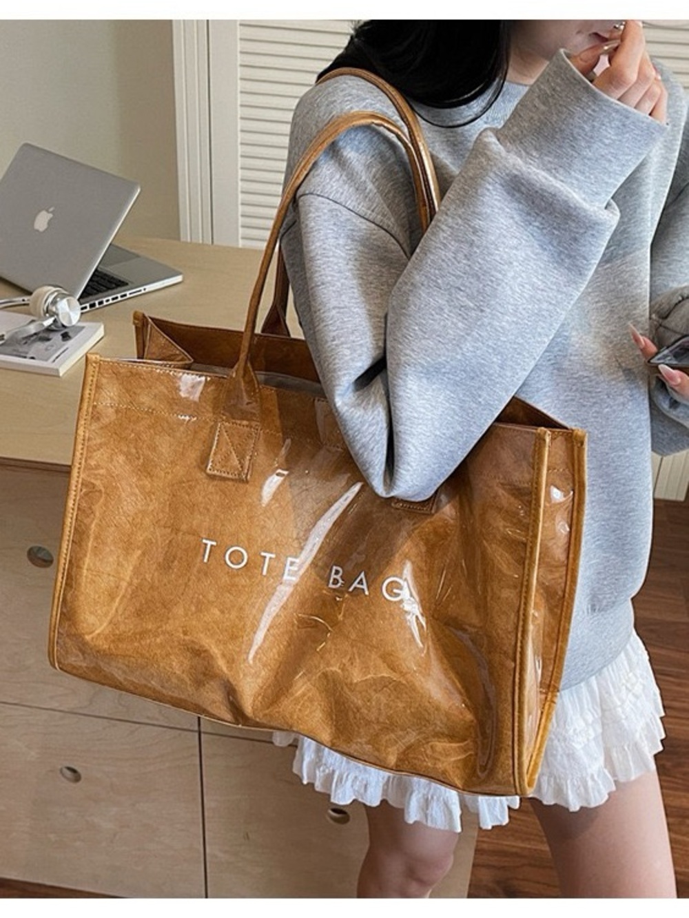 Large Clear PVC Tote Bag | Beach, Travel & Everyday Shopper